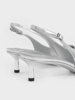 Curtis Metallic Slingback Kitten Heels