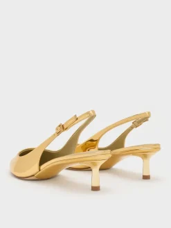 Curtis Metallic Slingback Kitten Heels