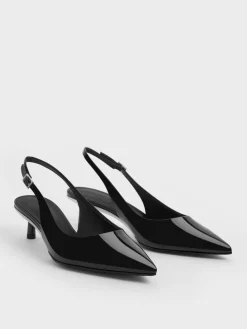 Curtis Patent Slingback Kitten Heels