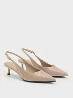 Curtis Patent Slingback Kitten Heels