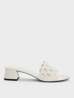 Cut-Out Block-Heel Mules