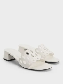 Cut-Out Block-Heel Mules
