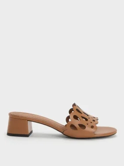 Cut-Out Block-Heel Mules