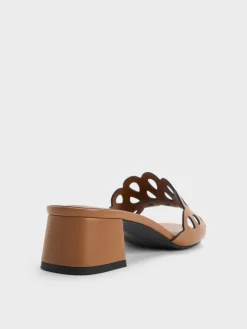 Cut-Out Block-Heel Mules