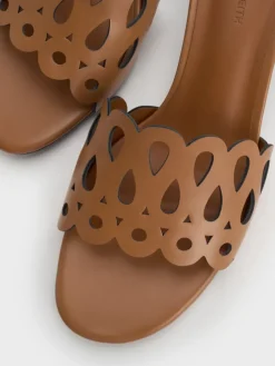 Cut-Out Block-Heel Mules