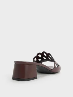 Cut-Out Block-Heel Mules