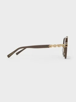 Delaney Chain-Link Butterfly Sunglasses