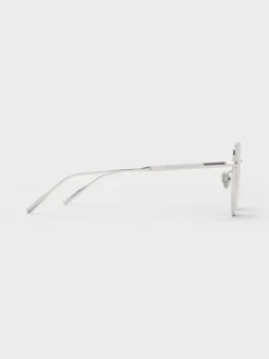 Delta Metallic-Rim Square Sunglasses