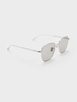 Delta Metallic-Rim Square Sunglasses
