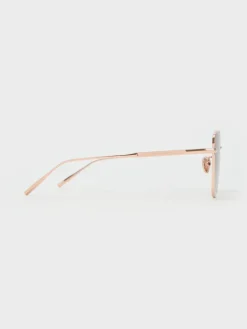 Delta Metallic-Rim Square Sunglasses