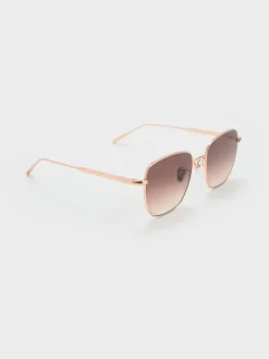 Delta Metallic-Rim Square Sunglasses