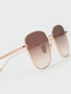 Delta Metallic-Rim Square Sunglasses