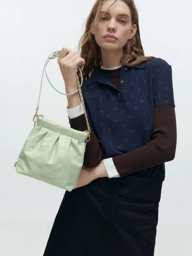 Duo Chain-Handle Two-Way Backpack