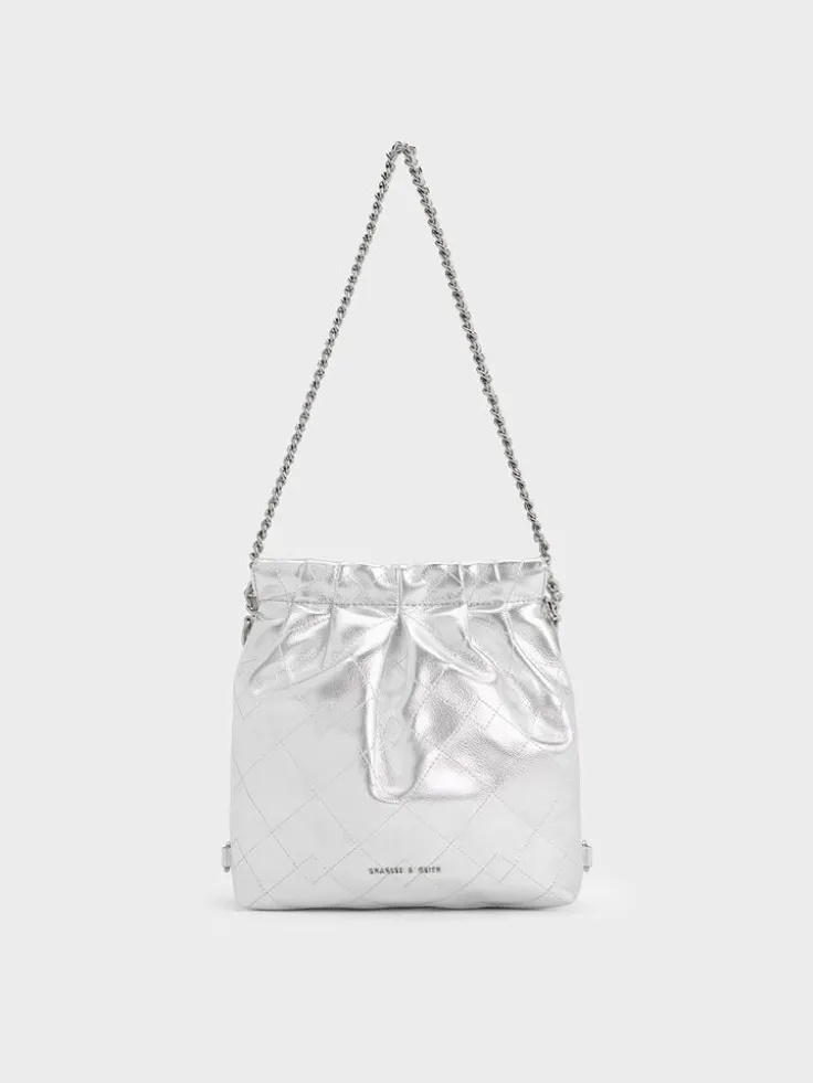 Duo Metallic Chain-Handle Two-Way Backpack