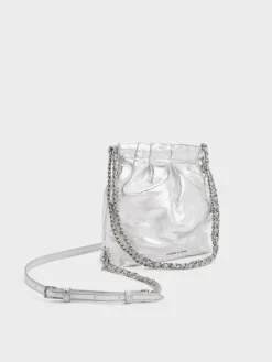 Duo Metallic Chain-Handle Two-Way Backpack