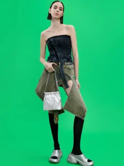 Duo Metallic Chain-Handle Two-Way Backpack