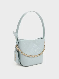Duo Quilted Chain Bucket Bag