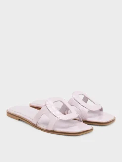 Easley Croc-Effect Cut-Out Slide Sandals