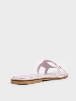 Easley Croc-Effect Cut-Out Slide Sandals