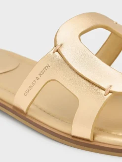 Easley Metallic Cut-Out Slide Sandals