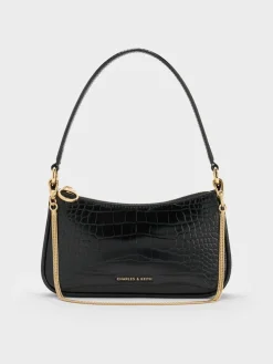Elspeth Croc-Effect Chain-Link Shoulder Bag