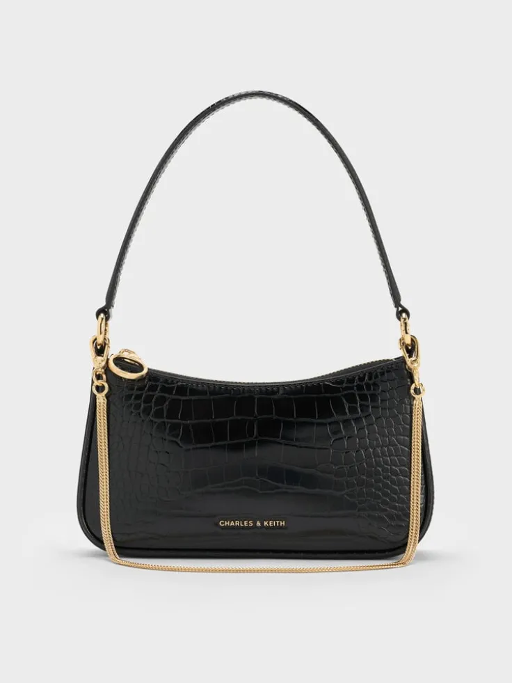 Elspeth Croc-Effect Chain-Link Shoulder Bag