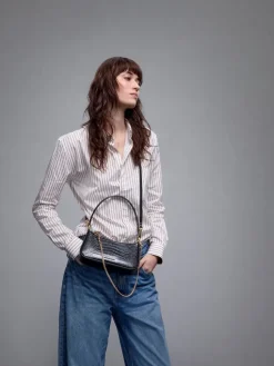 Elspeth Croc-Effect Chain-Link Shoulder Bag