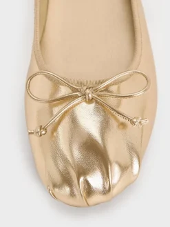 Emiko Metallic Bow Mary Jane Flats
