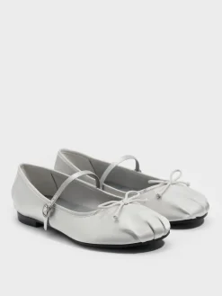 Emiko Satin Bow Mary Jane Flats