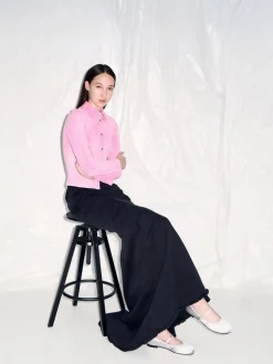 Emiko Satin Bow Mary Jane Flats