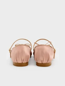 Emiko Satin Bow Mary Jane Flats
