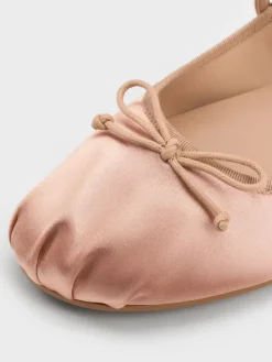 Emiko Satin Bow Mary Jane Flats