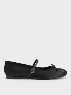 Emiko Satin Bow Mary Jane Flats