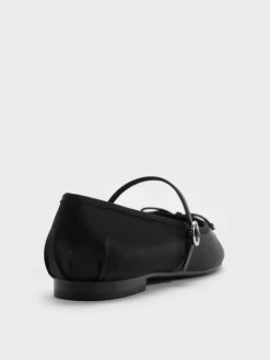 Emiko Satin Bow Mary Jane Flats