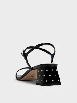 Emmaline Patent Leather Crystal Sandals