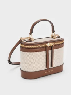 Enola Canvas Top Handle Vanity Bag