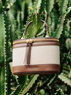 Enola Canvas Top Handle Vanity Bag