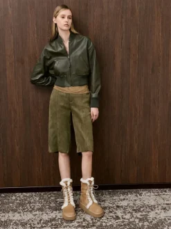 Faux Suede & Faux Fur Flatform Boots