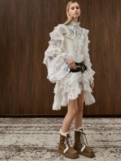 Faux Suede & Faux Fur Flatform Boots