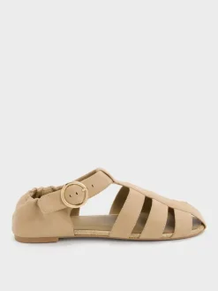 Faux Suede Caged Flat Espadrilles