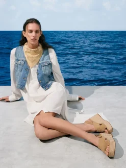 Faux Suede Crossover Espadrille Wedges