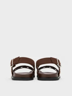 Faux Suede Grommet Slingback Sandals