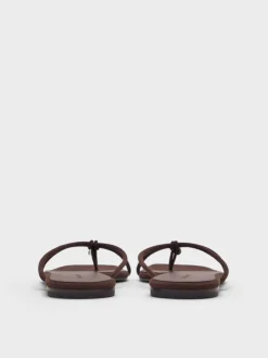Faux Suede Metallic-Charm Strappy Thong Sandals