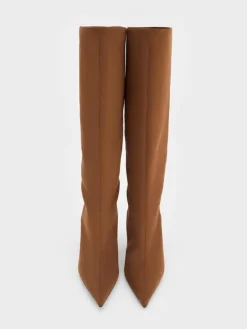 Faux Suede Pointed Stiletto Knee-High Boots