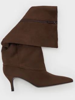 Faux Suede Pointed Stiletto Knee-High Boots