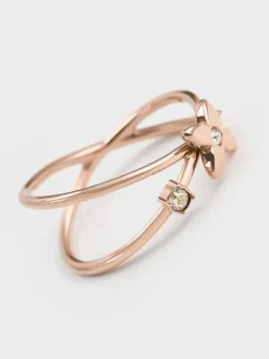Felicity Flower-Crystal Crossover Ring