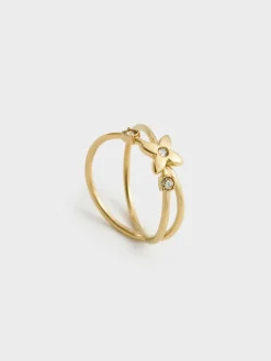 Felicity Flower-Crystal Crossover Ring