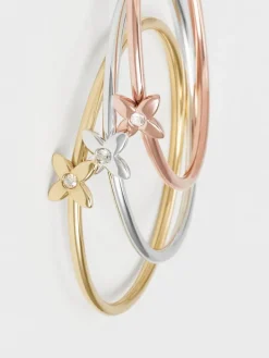 Felicity Flower-Motif Crystal Bangle