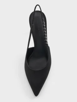 Flores Gem-Strap Slingback Pumps