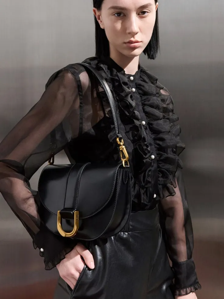 Gabine Leather Saddle Bag